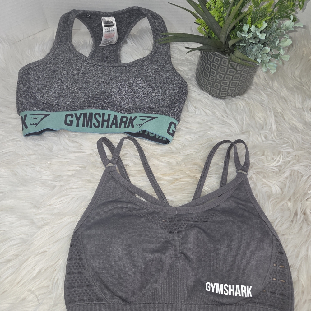 Gymshark Women's Gray Sports Bras - Supportive Activewear , Bundle Of 2 Size S - Picture 2 of 9